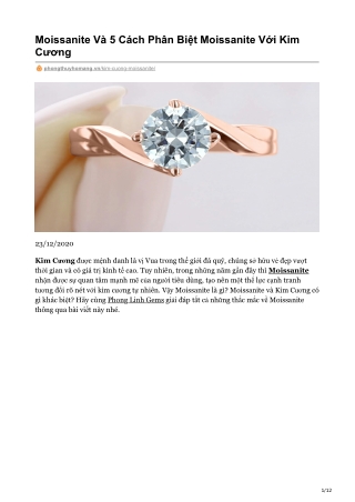 Moissanite Và 5 Cách Phân Biệt Moissanite Với Kim Cương