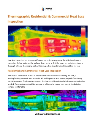 Thermographic Residential and Commercial Heat Loss Inspection