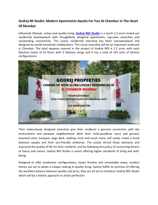 Godrej Rk Studio Full Brochure With Exclusive Offers