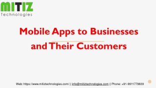 Mobile Apps to Businesses and Their Customers