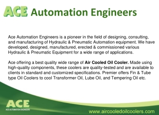 Air Cooled Oil Cooler, Air Cooled Heat Exchanger  - by ACE
