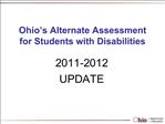 Ohio s Alternate Assessment for Students with Disabilities