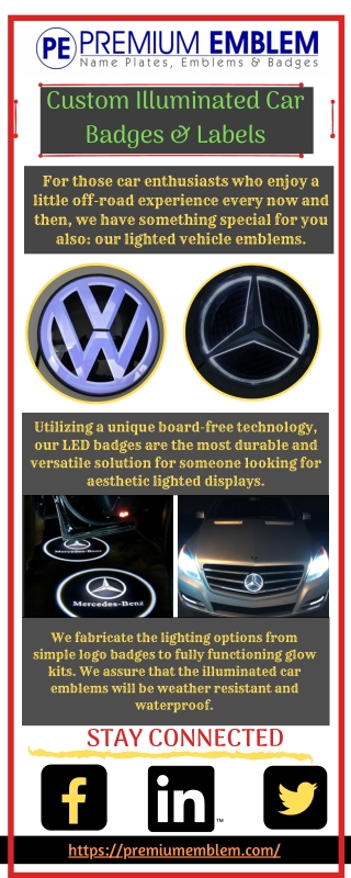 Stylish Looking Illuminated Badges & Labels for Car | Premium Emblem