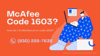 How do I fix McAfee error code 1603?