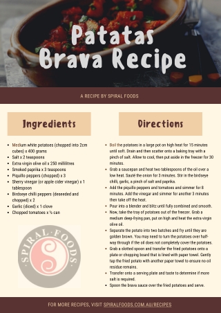 Patatas Brava Sauce Recipe - Spiral Foods