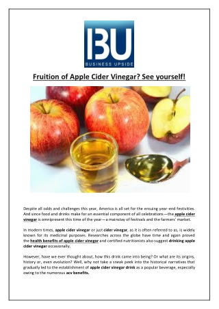 Fruition of Apple Cider Vinegar? See yourself!