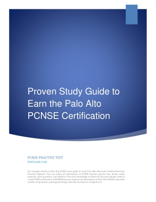 Proven Study Guide to Earn the Palo Alto PCNSE Certification