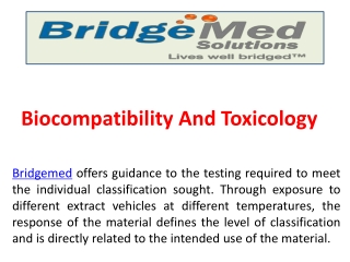 Biocompatibility And Toxicology