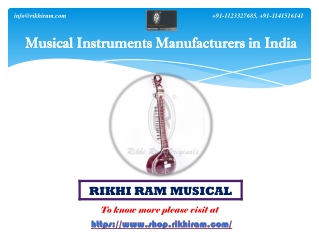 Top Musical Instruments Manufacturers in India