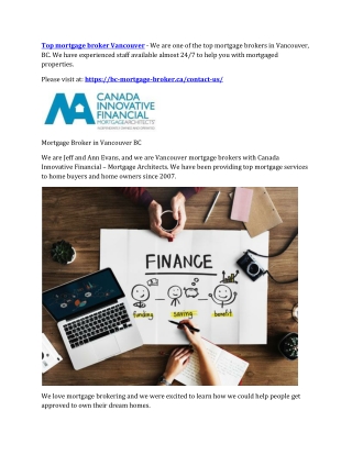 Top mortgage broker Vancouver