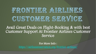 Frontier Airlines Customer Service