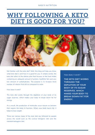 Why Following a Keto Diet is Good for You?