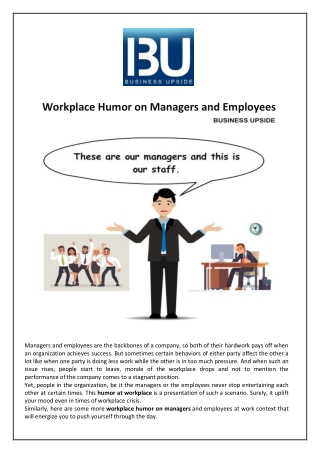 Workplace Humor on Managers and Employees