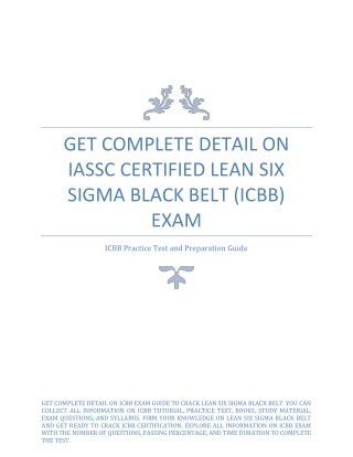 Get Complete Detail on IASSC Certified Lean Six Sigma Black Belt (ICBB) Exam