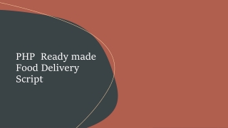 PHP  Readymade Food Delivery Script