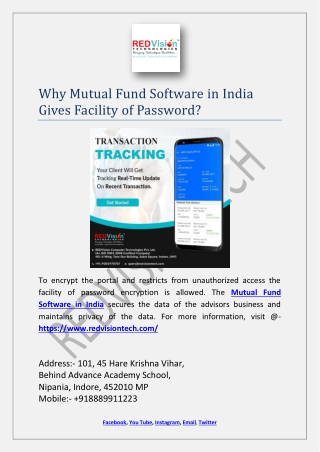 Why Mutual Fund Software in India Gives Facility of Password?