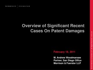 Overview of Significant Recent Cases On Patent Damages