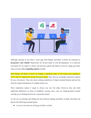 Django Vs Ruby on Rails – Which Framework is Best for 2020 -2021