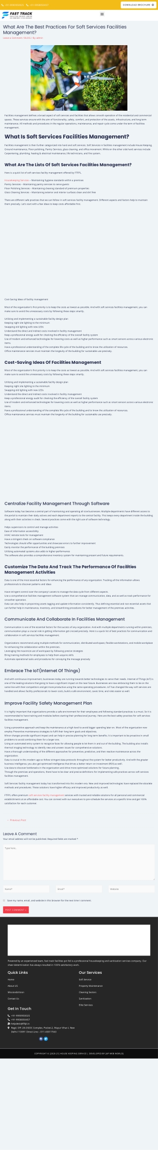 What are the best practices for soft services facilities management?