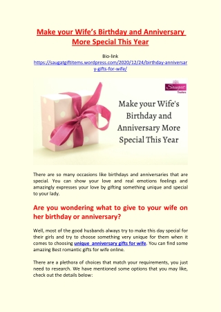 Make Wife’s Birthday and Anniversary More Special