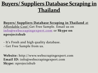 Buyer Supplier Database Scraping in Thailand
