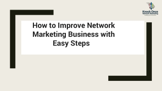 How to Improve Network marketing Business with Easy Steps