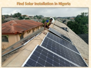 Find Solar Installation in Nigeria