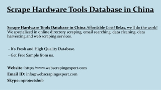 Scrape Hardware Tools Database in China