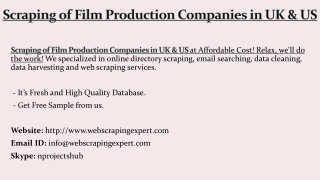 Scraping of Film Production Comapanies in UK & US