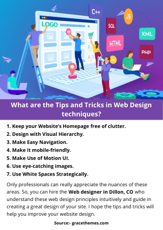 What are the Tips and Tricks in Web Design techniques?