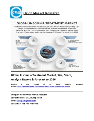 Global Insomnia Treatment Market Size, Industry Trends, Share and Forecast 2020-2026