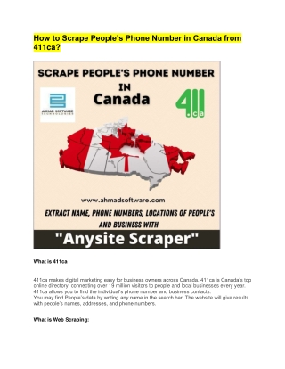 How to Scrape People’s Phone Number in Canada from 411ca?