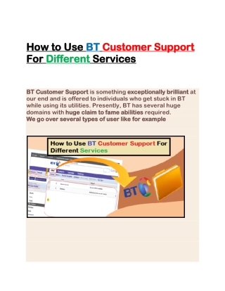 How to Use BT Customer Support For Different Services