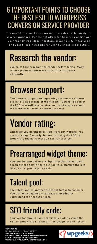 6 Important Points to Choose the Best PSD to WordPress Conversion Service Provider