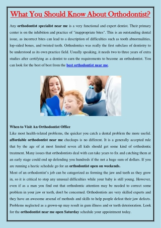 What You Should Know About Orthodontist?