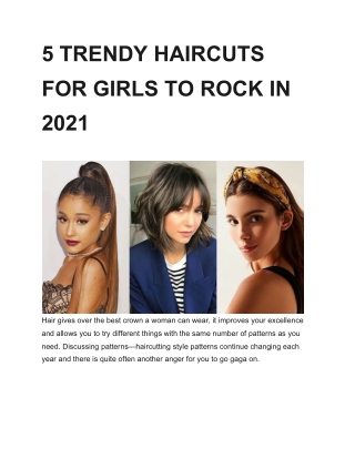 5 TRENDY HAIRCUTS FOR GIRLS TO ROCK IN 2021