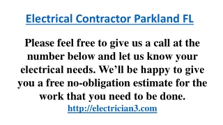 Electrical Contractor Parkland FL