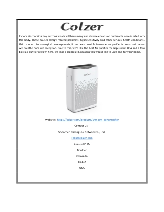 140 Pint Dehumidifier For Home USA | Colzer