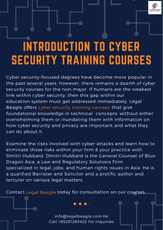 An Introduction to Cyber Security Training Courses