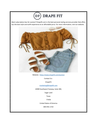 Subscription Boxes for Women | Drapefit.com