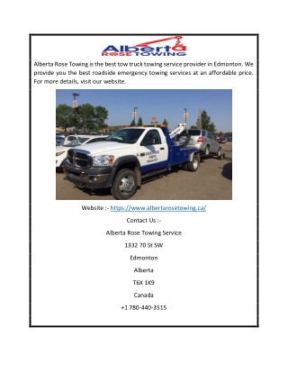 Cheap Tow Truck Service In Edmonton | Albertarosetowing.ca