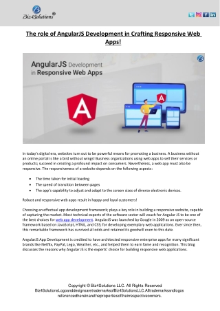 Top reasons to use AngularJS for Web App development