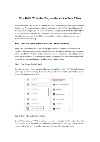 Five 100% Workable Ways to Rotate YouTube Video