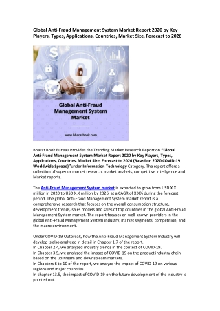 Global Anti-Fraud Management System Market Research Report 2020-2026