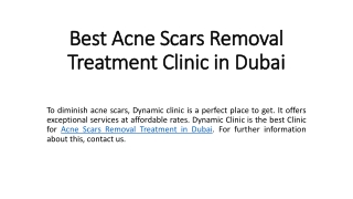 Best Acne Scars Removal Treatment Clinic in Dubai