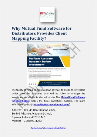 Why Mutual Fund Software for Distributors Provides Client Mapping Facility?