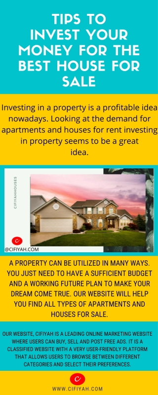 Tips to invest your money for the best house for sale