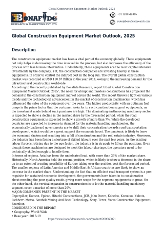 Global Construction Equipment Market Outlook, 2025