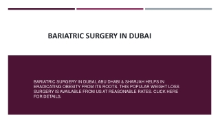 Bariatric Surgery in Dubai