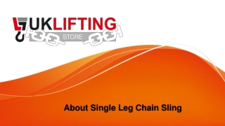About Single Leg Chain Sling